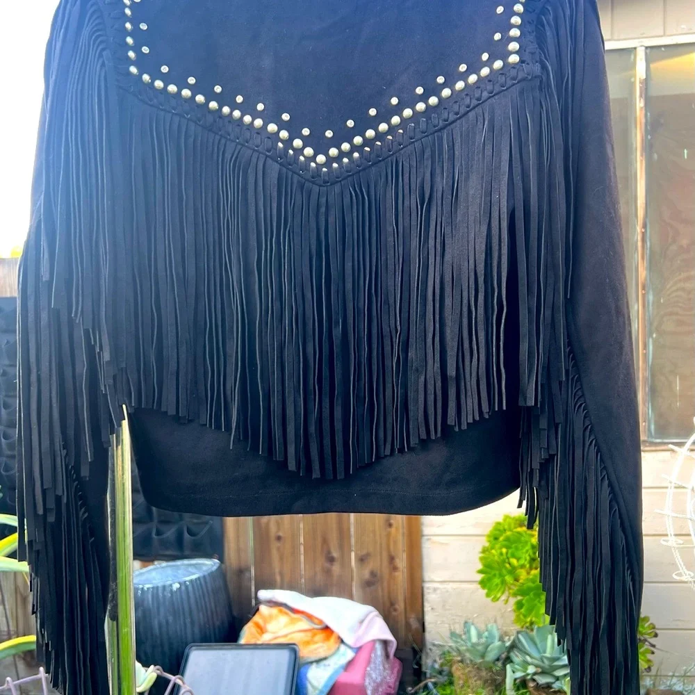 Miss Me Suede Fringe Jacket Stage Coach ready! - Picture 1 of 6